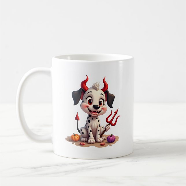 Devil Dalmatian Mischief Coffee Mug (Left)