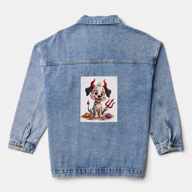 Devil Dalmatian Mischief Denim Jacket (Back)