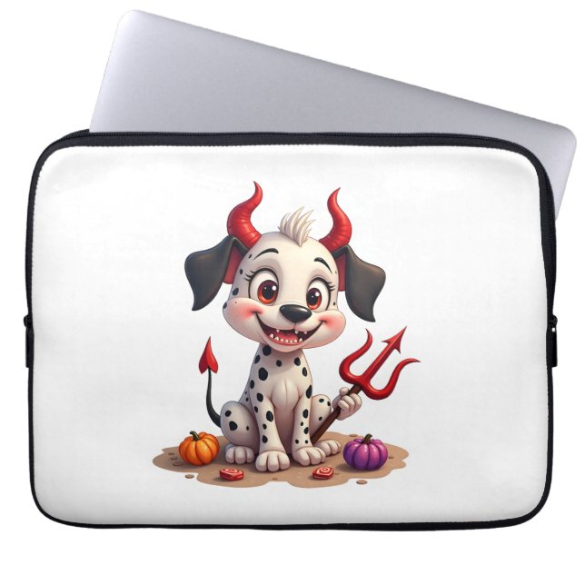 Devil Dalmatian Mischief Laptop Sleeve (Front)