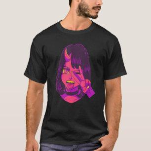 Devil Demon Girl Acid Pixie Aesthetic Satanic Goth T-Shirt