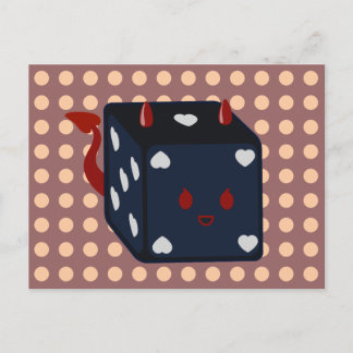 Devil Dice with Hearts Postcard