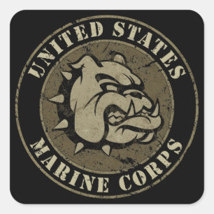 Devil Dog Vintage Emblem Square Sticker