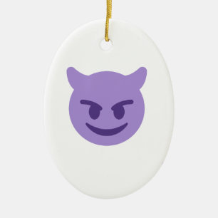 devil emoji ceramic tree decoration