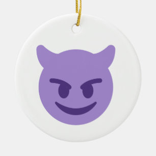 devil emoji ceramic tree decoration