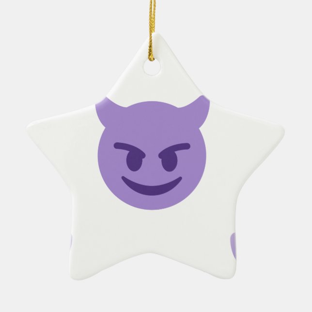 devil emoji ceramic tree decoration (Front)