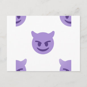 devil emoji postcard