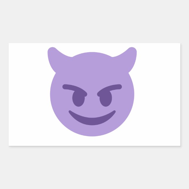 devil emoji rectangular sticker (Front)