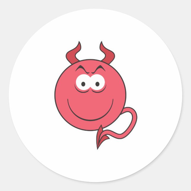 Devil Face Classic Round Sticker (Front)