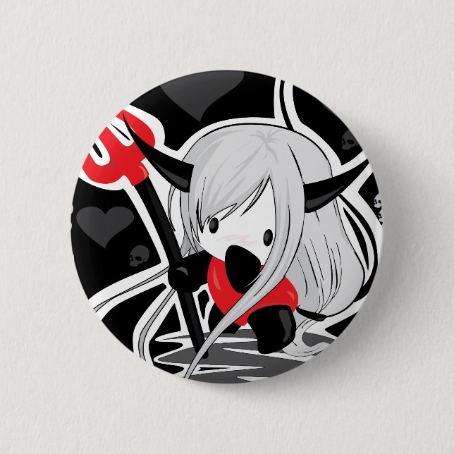 Devil Girl 6 Cm Round Badge (Front)