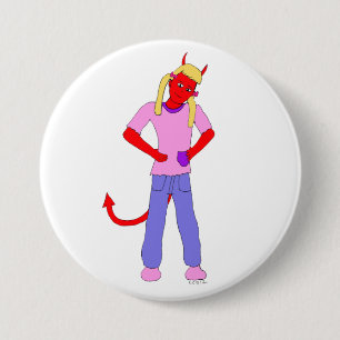 devil girl 7.5 cm round badge