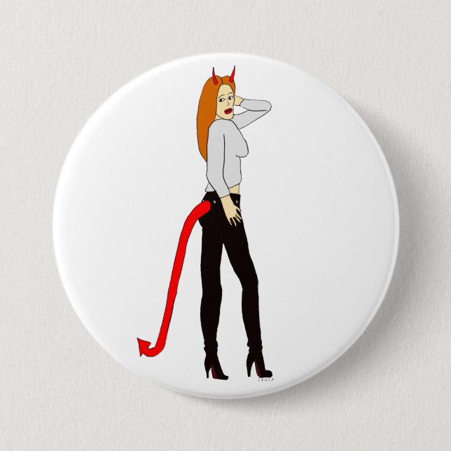 devil girl     7.5 cm round badge (Front)