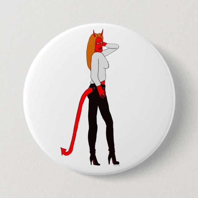 devil girl     7.5 cm round badge (Front)