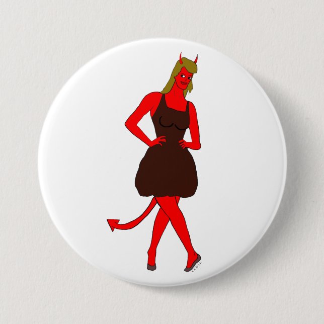 devil girl     7.5 cm round badge (Front)