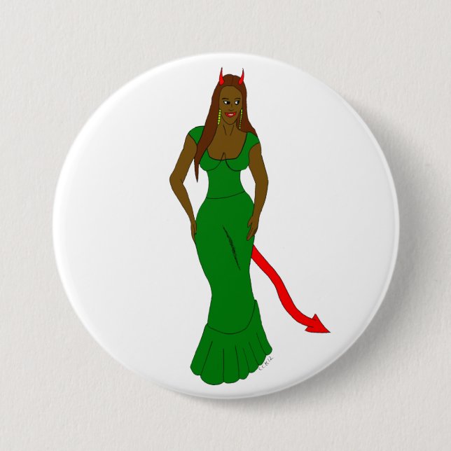 devil girl    7.5 cm round badge (Front)