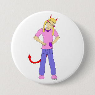 devil girl 7.5 cm round badge