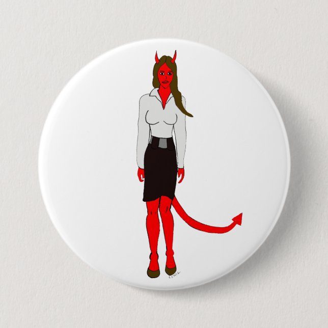devil girl    7.5 cm round badge (Front)