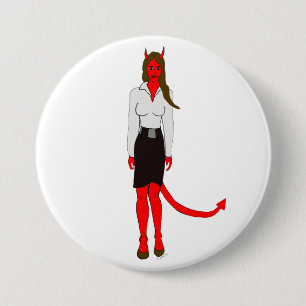 devil girl 7.5 cm round badge