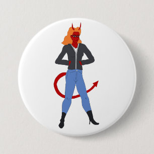 devil girl 7.5 cm round badge