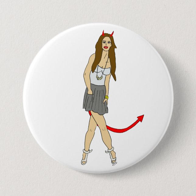 devil girl 7.5 cm round badge (Front)