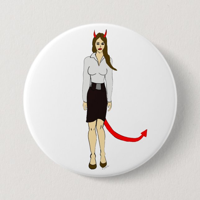 devil girl     7.5 cm round badge (Front)