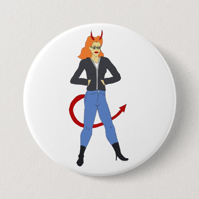 devil girl   7.5 cm round badge (Front)