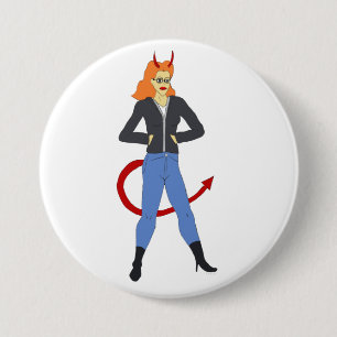 devil girl 7.5 cm round badge