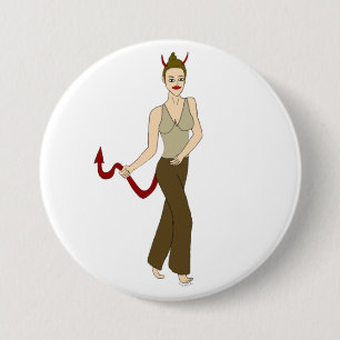 devil girl 7.5 cm round badge