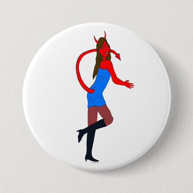 devil girl     7.5 cm round badge (Front)