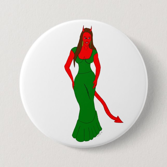 devil girl     7.5 cm round badge (Front)