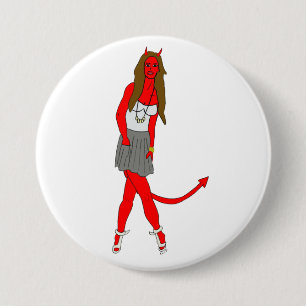 devil girl 7.5 cm round badge