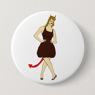 devil girl 7.5 cm round badge