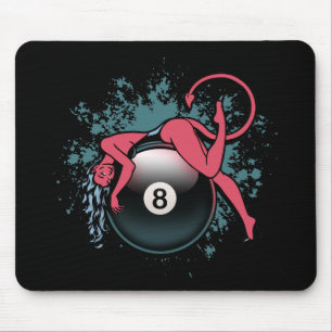 Devil Girl 8-Ball Mouse Pad
