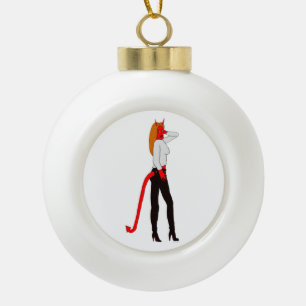 devil girl       ceramic ball christmas ornament