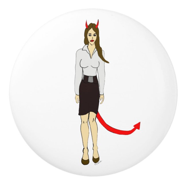devil girl    ceramic knob (Front)