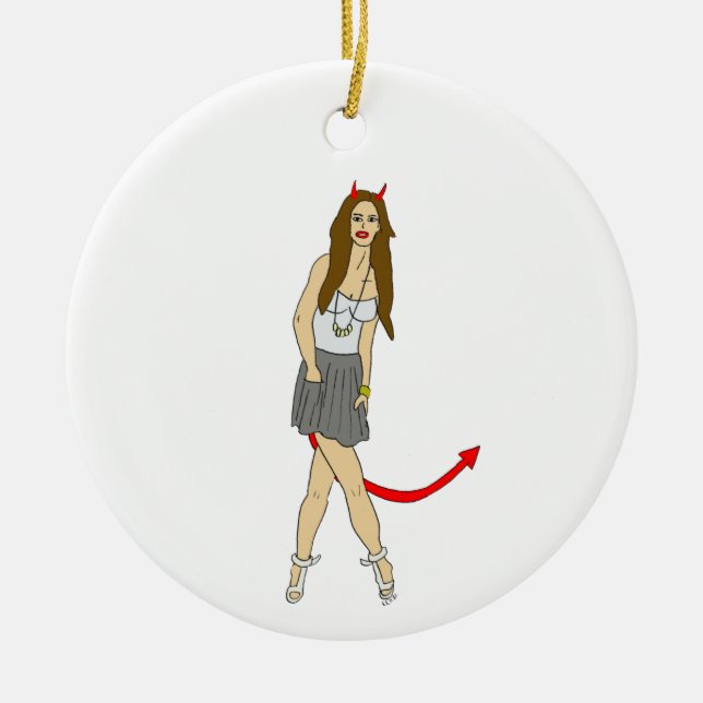 devil girl   ceramic ornament (Front)