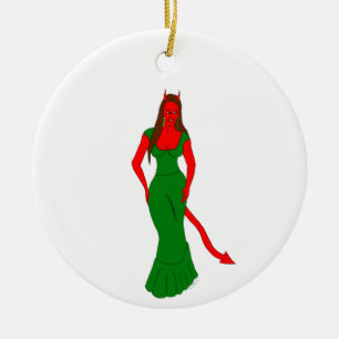devil girl    ceramic ornament