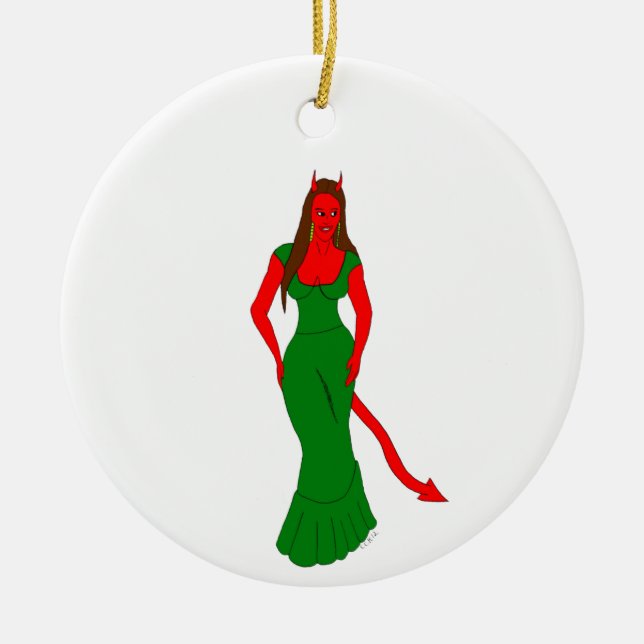 devil girl    ceramic ornament (Front)