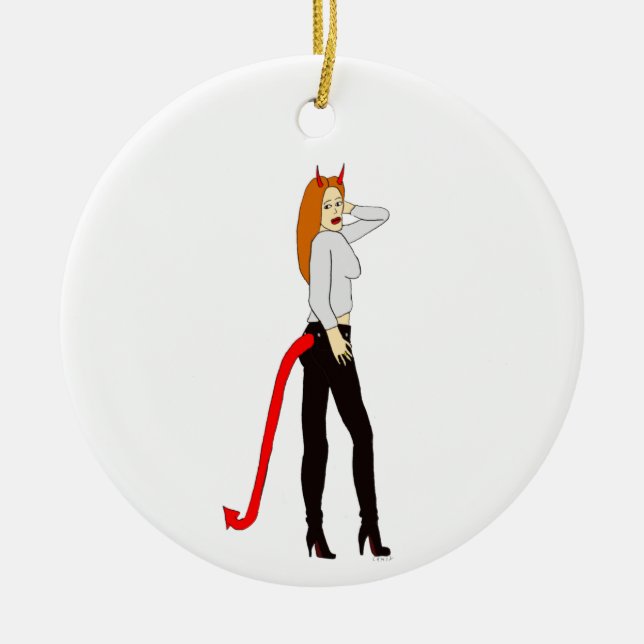 devil girl      ceramic ornament (Front)