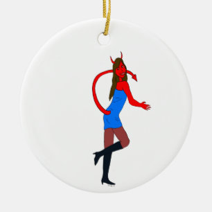 devil girl   ceramic ornament