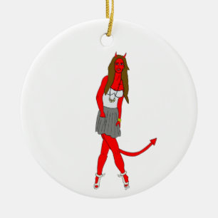 devil girl    ceramic ornament
