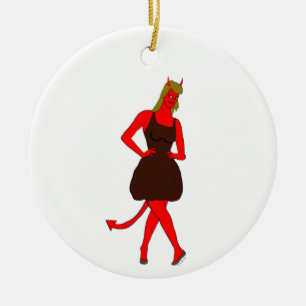 devil girl   ceramic ornament