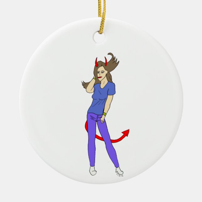 devil girl     ceramic ornament (Front)