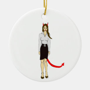 devil girl      ceramic ornament