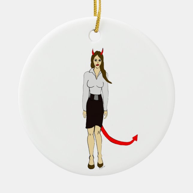 devil girl      ceramic ornament (Front)