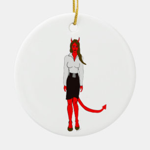 devil girl     ceramic ornament