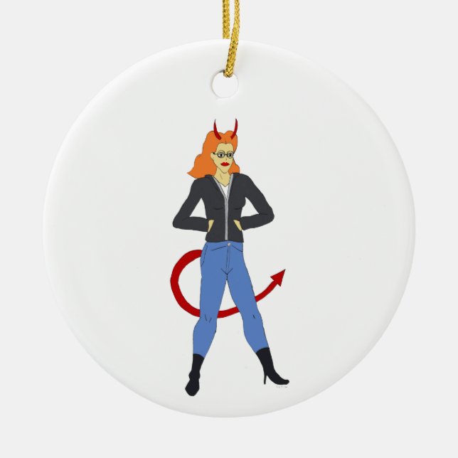 devil girl     ceramic ornament (Front)