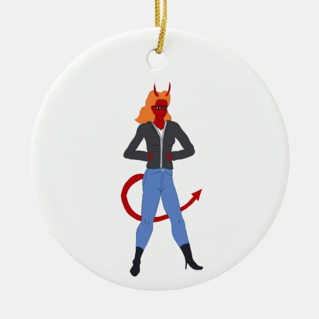 devil girl     ceramic ornament (Front)