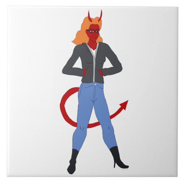 devil girl     ceramic tile (Front)