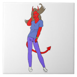 devil girl ceramic tile