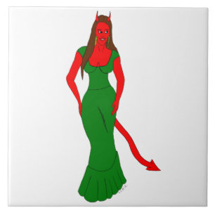 devil girl ceramic tile